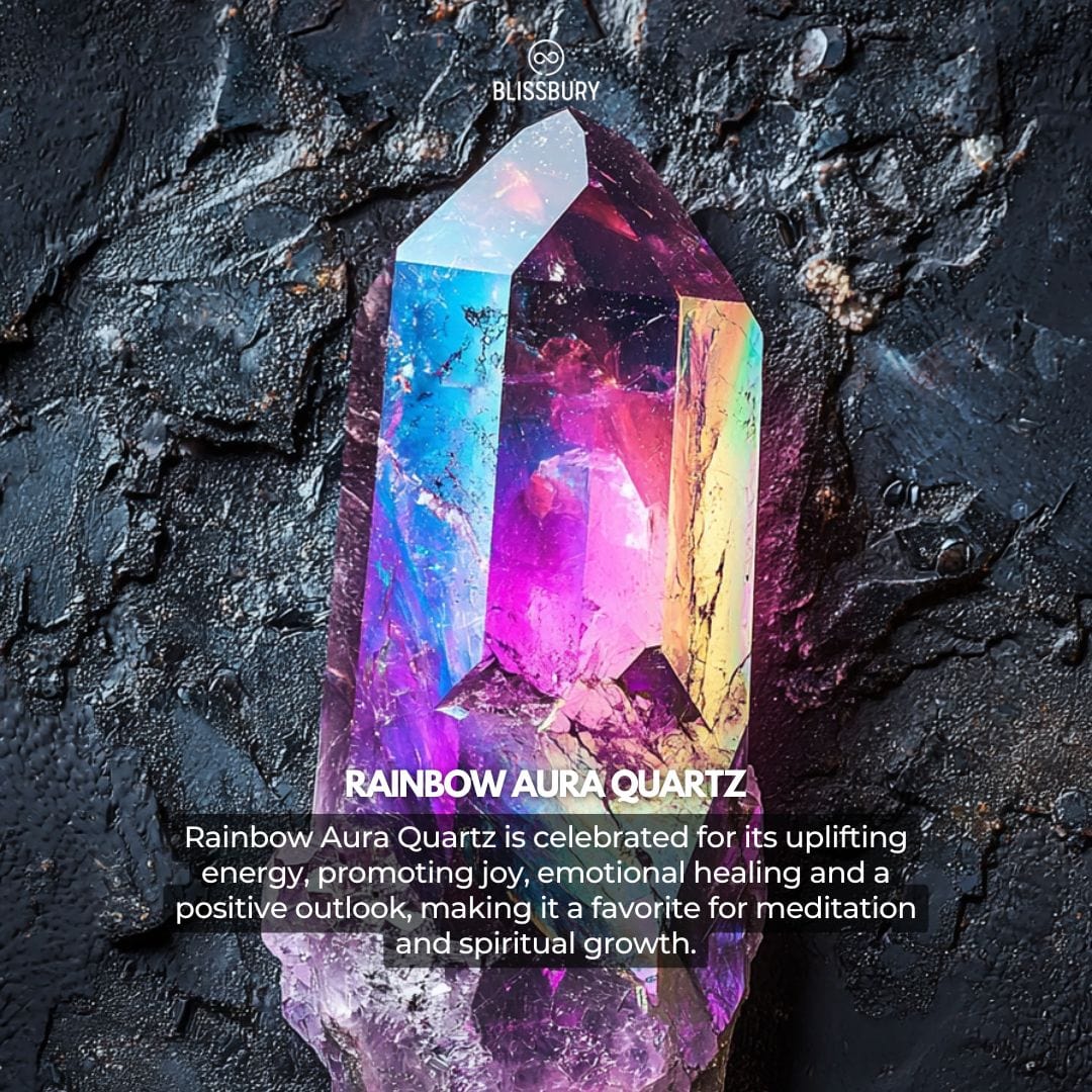 Rainbow Aura Quartz Bracelet - Spirituality, Creativity, Clarity (Large) - Image 2