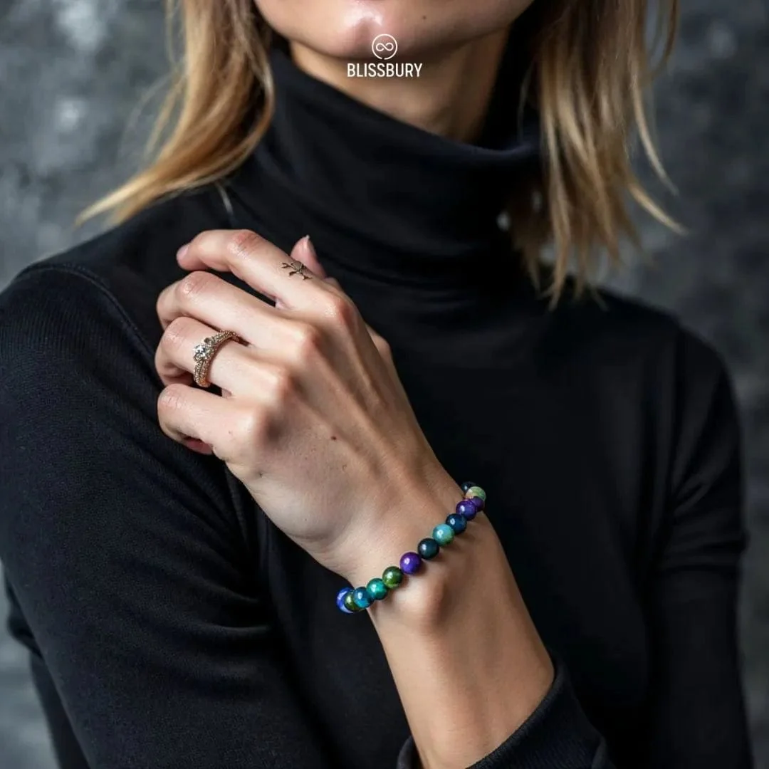 Rainbow Aura Quartz Bracelet - Spirituality, Creativity, Clarity (Large) - Image 7