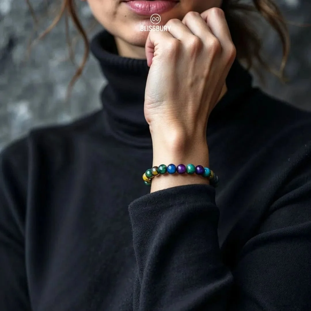 Rainbow Aura Quartz Bracelet - Spirituality, Creativity, Clarity (Large) - Image 8
