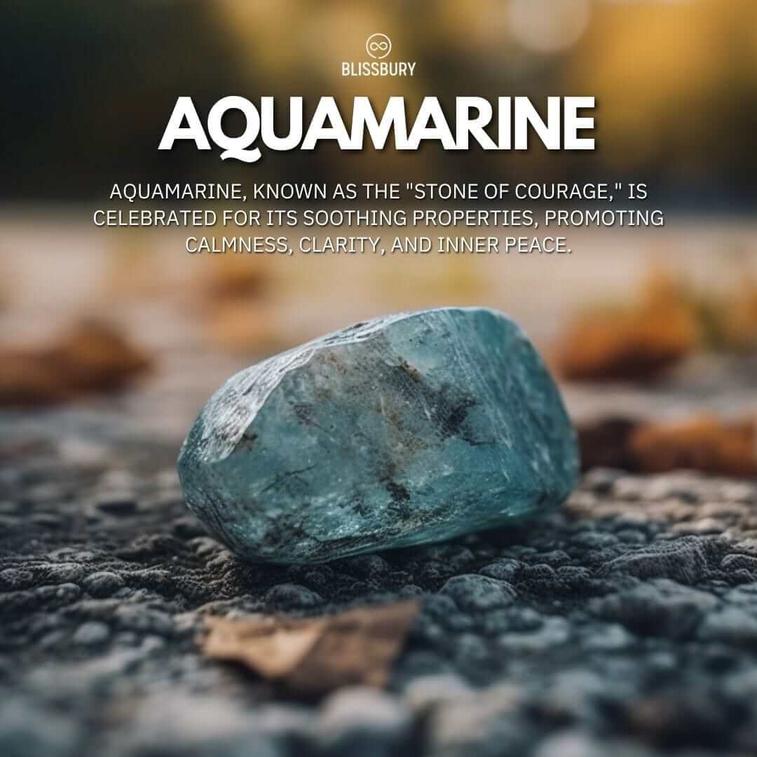 Raw Aquamarine Wire Wrapped Ring - Courage, Clarity, Serenity - Image 2