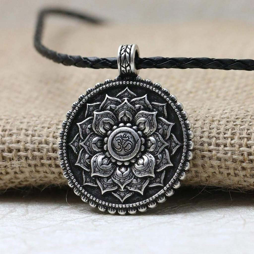 Tibetan Lotus Mandala Necklace - Growth, Spirituality, Enlightenment - Image 3