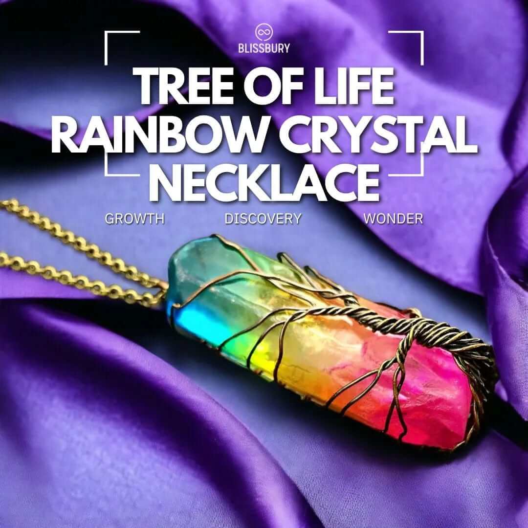 Tree of Life Rainbow Crystal Necklace - Growth, Discovery, Wonder