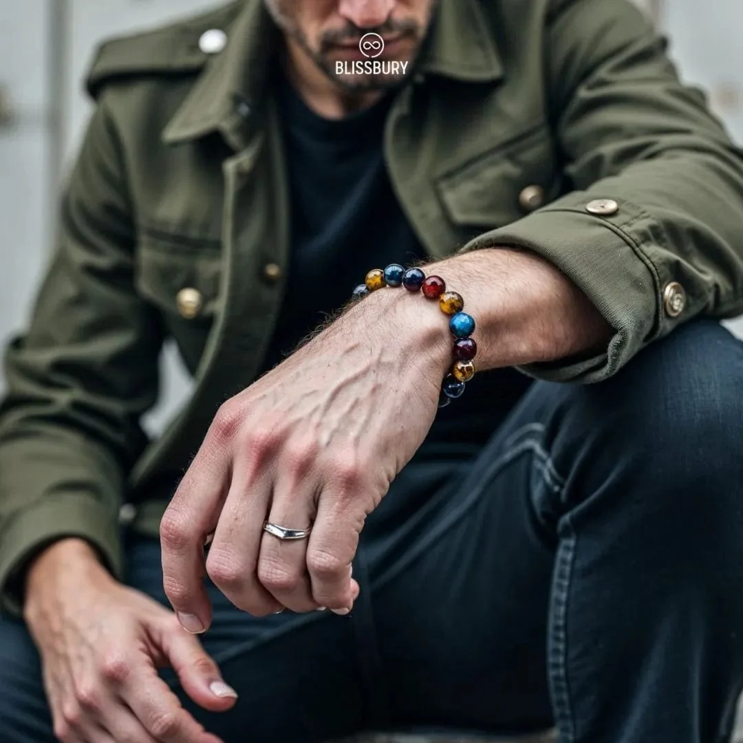 Trinity Tiger's Eye Bracelet: Courage, Confidence, Harmony - Image 3